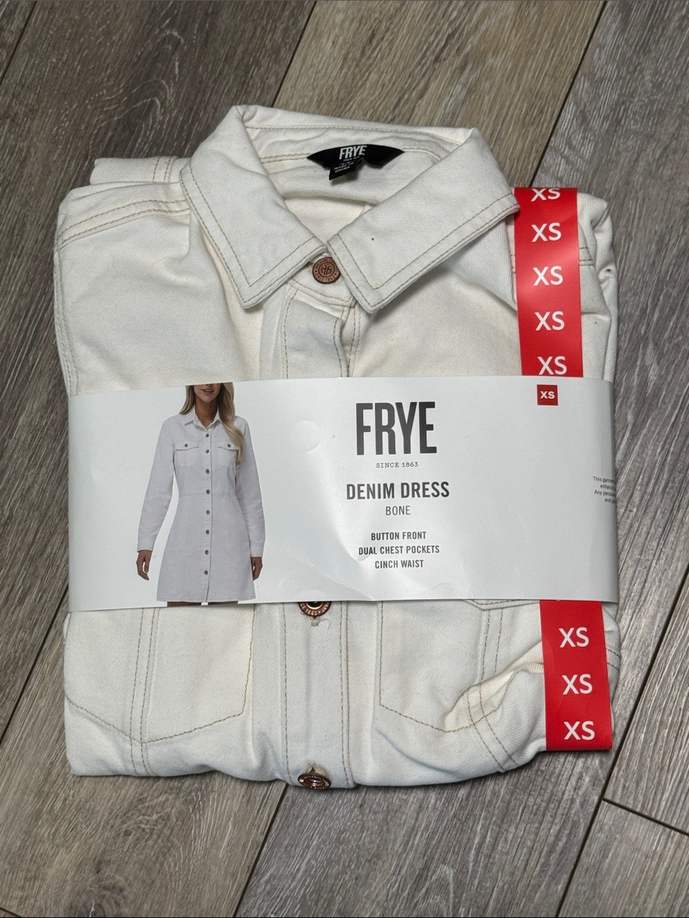 Frye Bone Button-Front Denim Dress